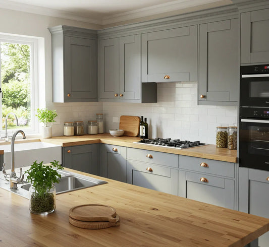 The Perfect Partners: Countertop Materials to Complement Stylish Gray Shaker Cabinets