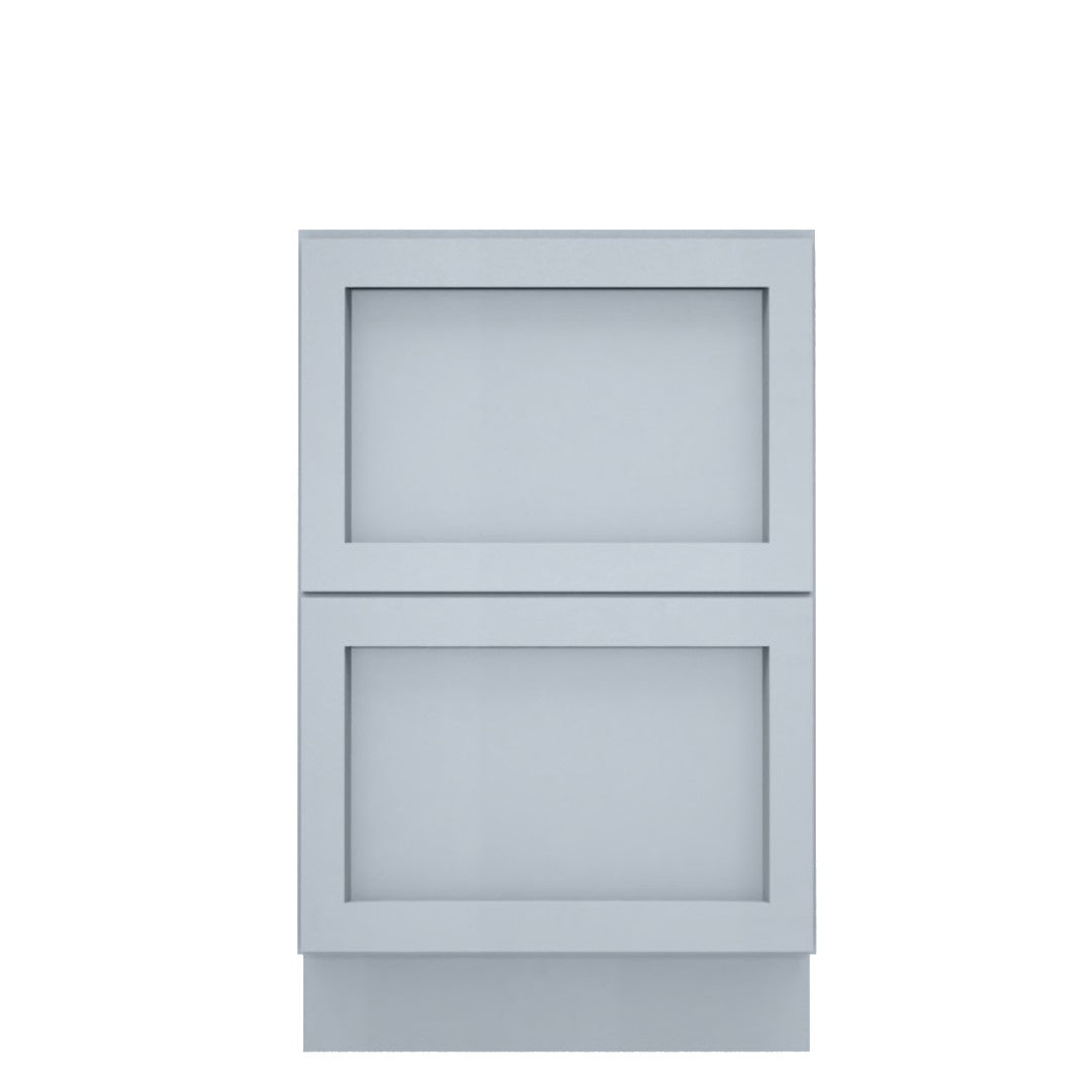 Clearance Gray Shaker Base Cabinets With 2 Deep Drawers 24" - 36"