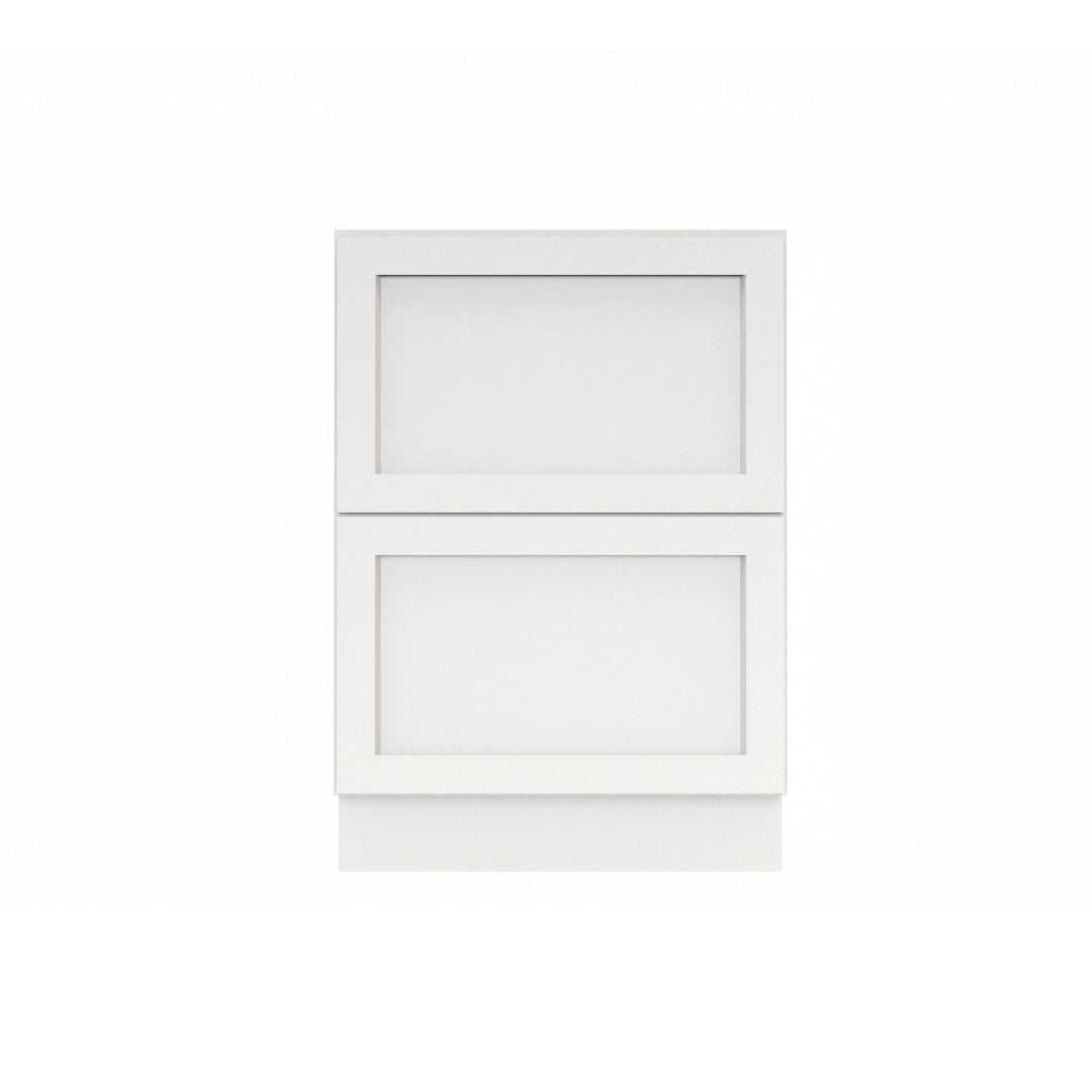 Clearance White Shaker Base Cabinets With 2 Deep Drawers 24" - 36"