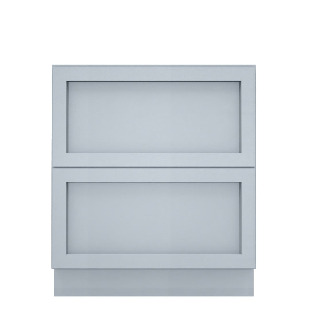 Clearance Gray Shaker Base Cabinets With 2 Deep Drawers 24" - 36"