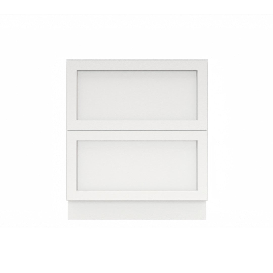 Clearance White Shaker Base Cabinets With 2 Deep Drawers 24" - 36"
