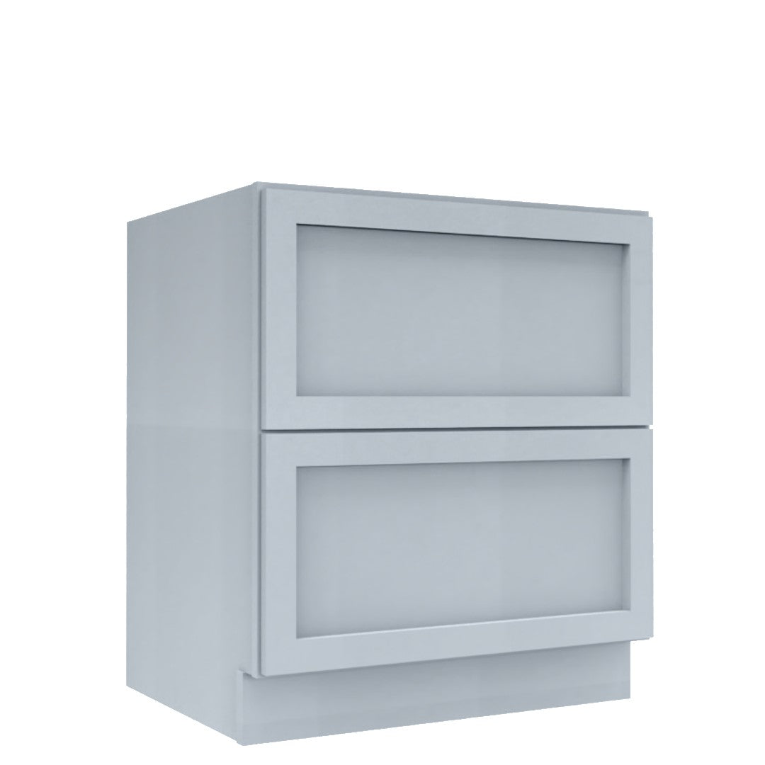 Clearance Gray Shaker Base Cabinets With 2 Deep Drawers 24" - 36"