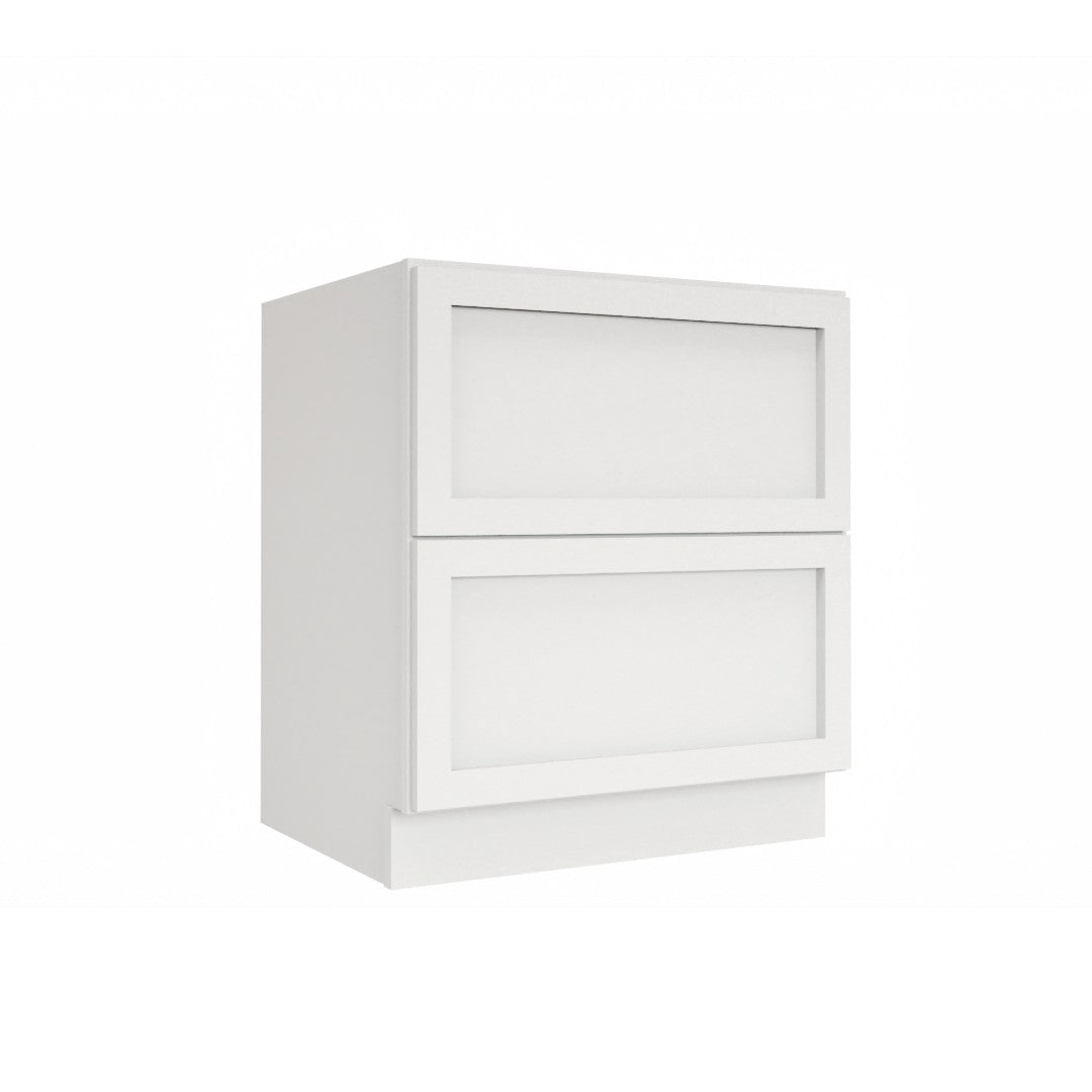 Clearance White Shaker Base Cabinets With 2 Deep Drawers 24" - 36"