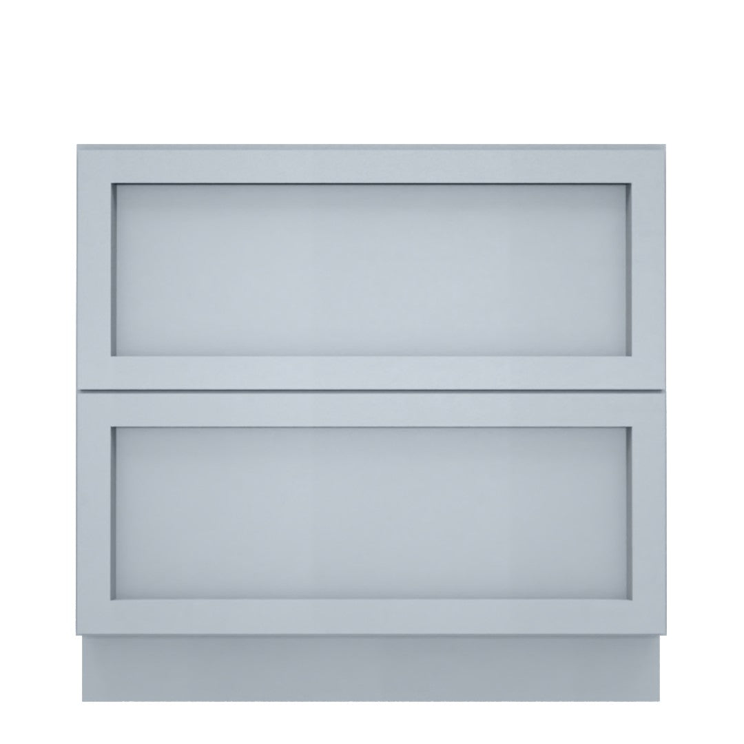 Clearance Gray Shaker Base Cabinets With 2 Deep Drawers 24" - 36"