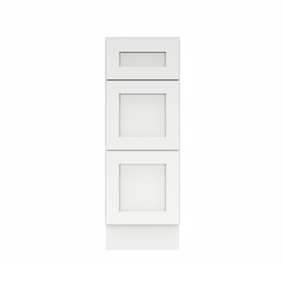 Clearance White Shaker Base Cabinets With 3 Drawers 12" - 36"