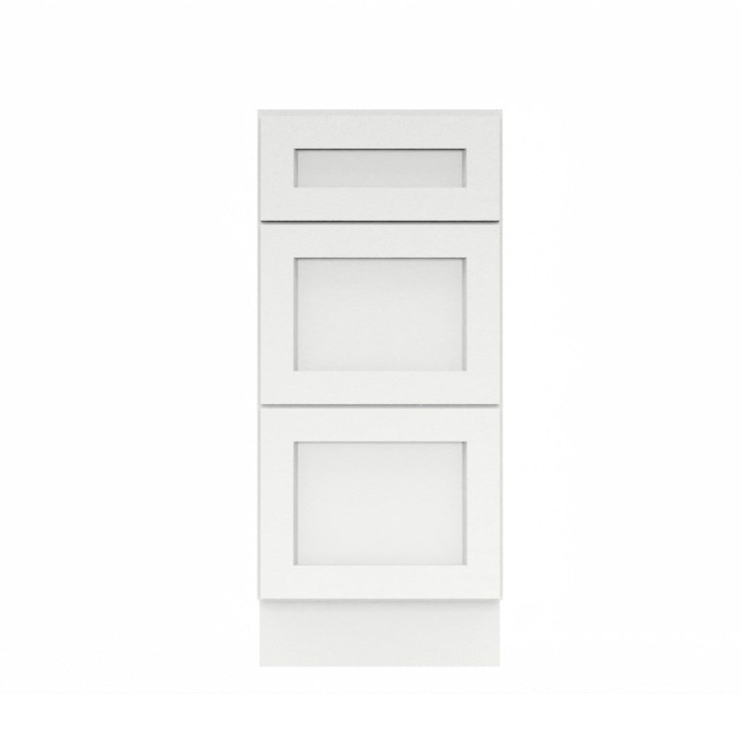 Clearance White Shaker Base Cabinets With 3 Drawers 12" - 36"