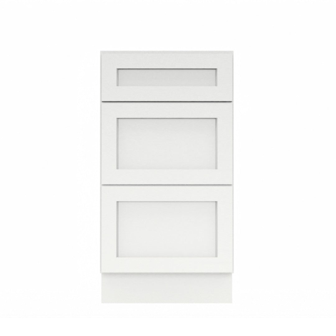 Clearance White Shaker Base Cabinets With 3 Drawers 12" - 36"