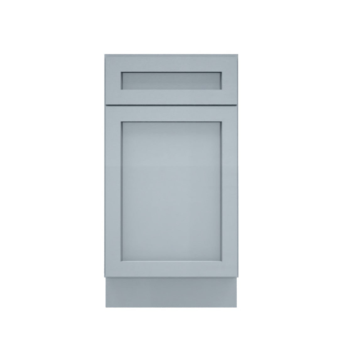 Clearance Gray Shaker Base Wastebasket Cabinet 15" - 18"