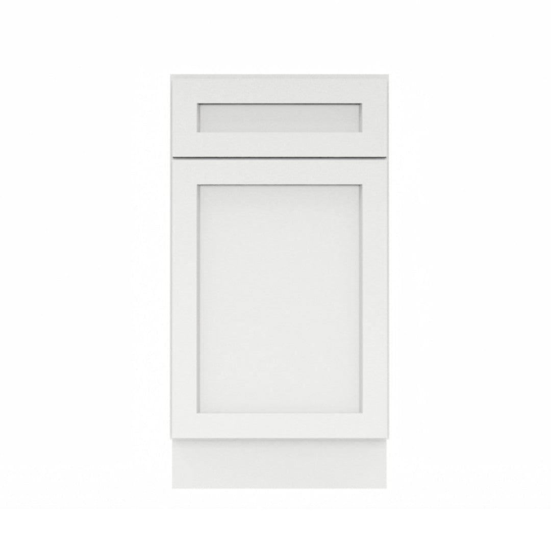 Clearance White Shaker Base Cabinets 12" - 21" - One door / One drawer