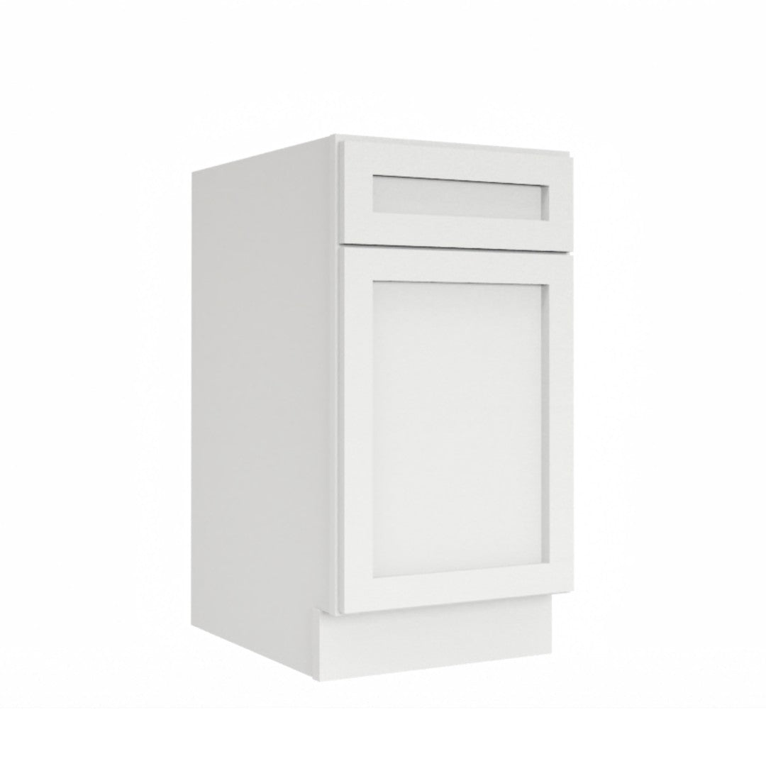 Clearance White Shaker Base Cabinets 12" - 21" - One door / One drawer