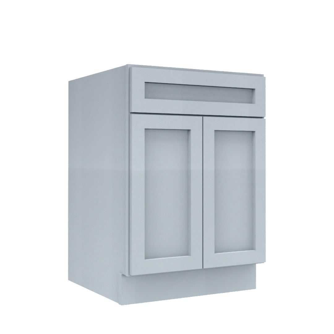 Clearance Gray Shaker Base cabinets 24" - 27" - Two doors / One drawer