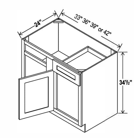 Forest Green Slim Shaker Base Blind Corner Cabinet