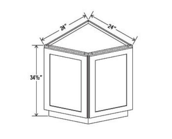 Forest Green Slim Shaker Base End Cabinet 24"