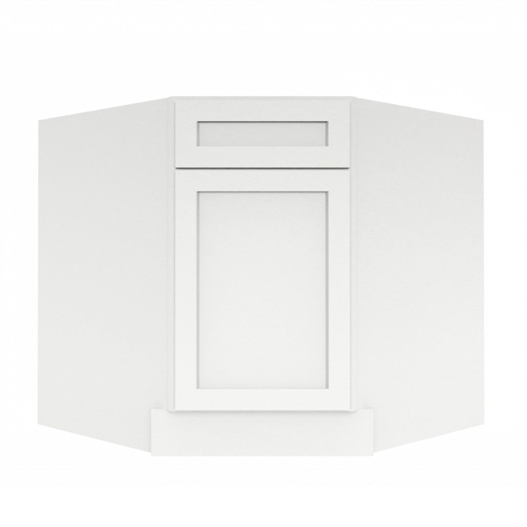 Clearance White Shaker Corner Sink Base Cabinet 36"