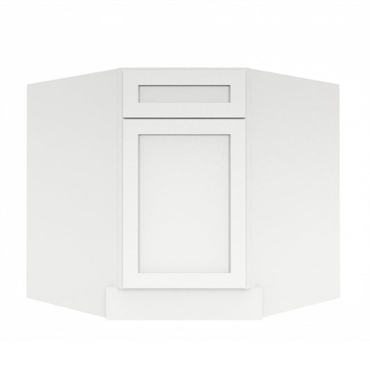 Clearance White Shaker Corner Sink Base Cabinet 36"