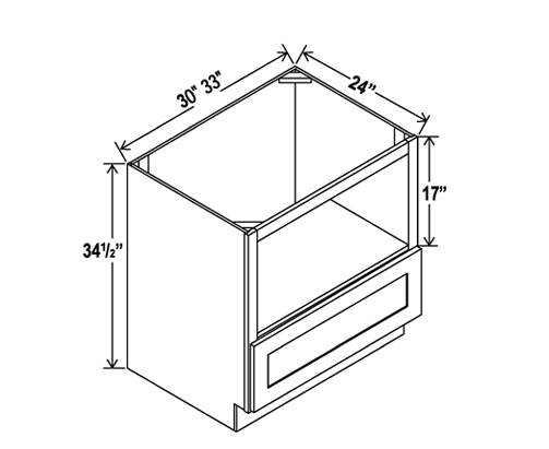 Clearance Gray Shaker Base Microwave Cabinet 30"-33"