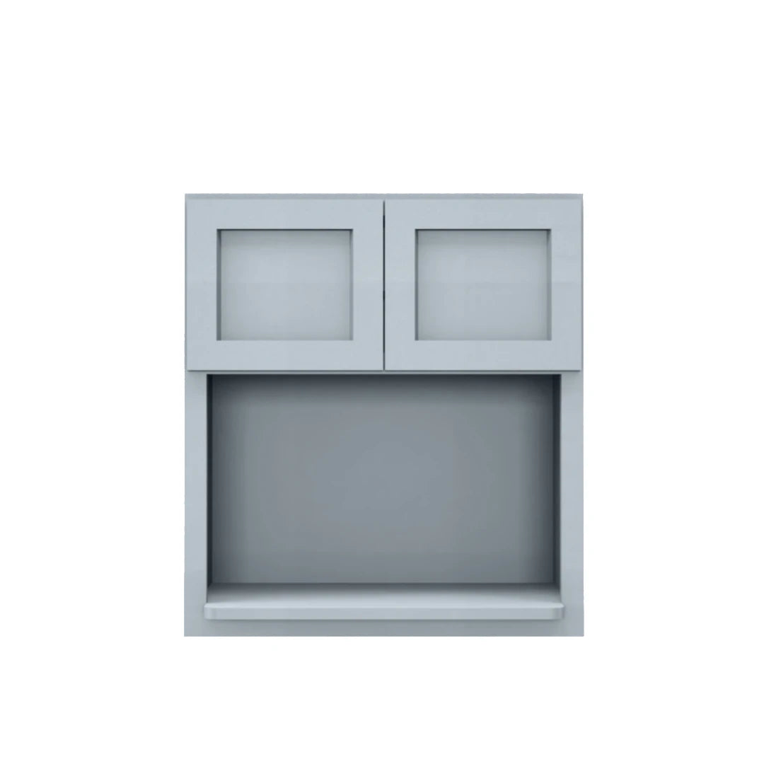 Clearance Gray Shaker Microwave Wall Open Shelf Cabinet