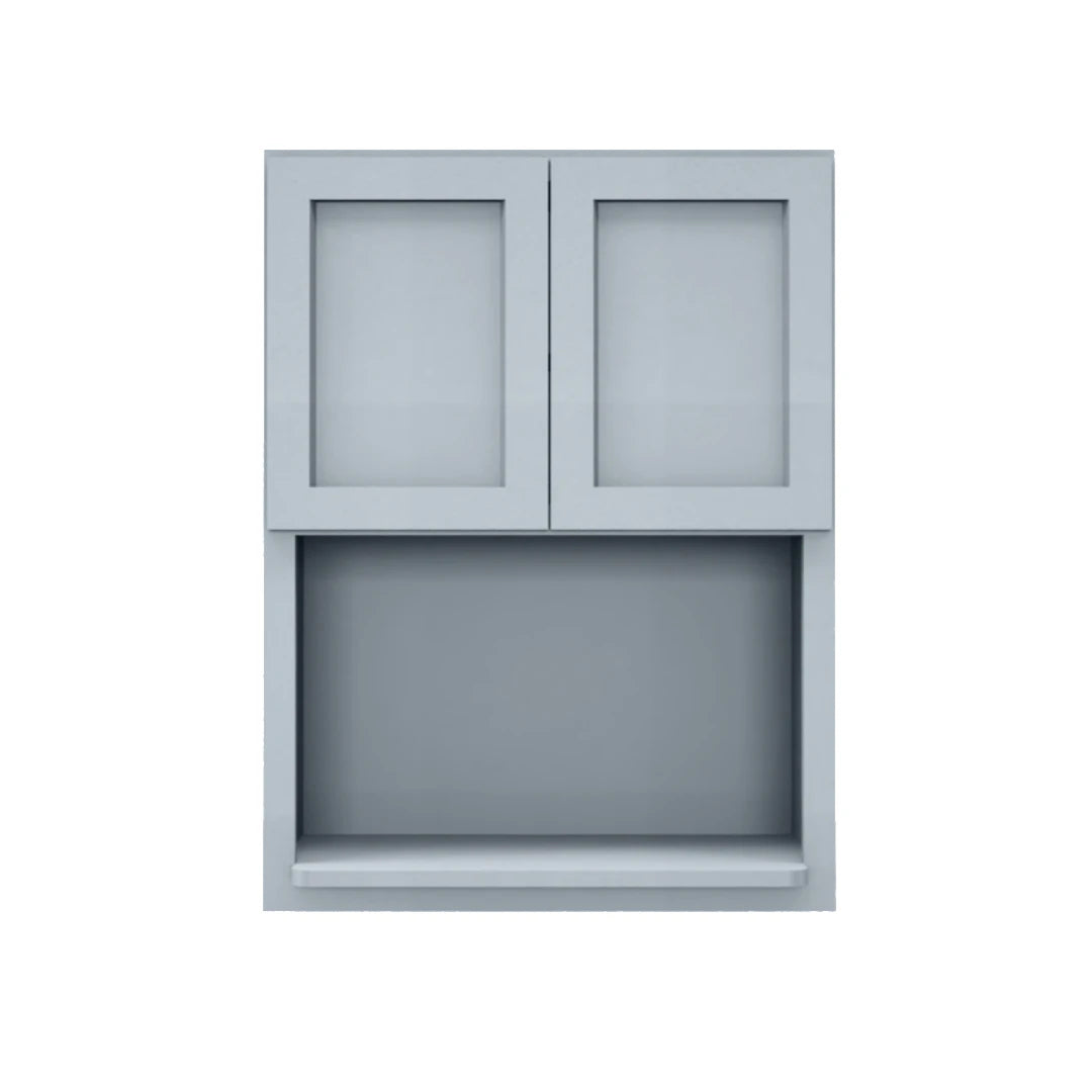 Clearance Gray Shaker Microwave Wall Open Shelf Cabinet