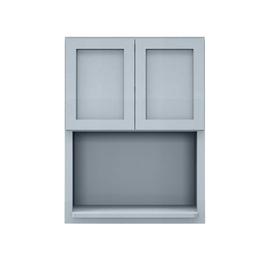 Clearance Gray Shaker Microwave Wall Open Shelf Cabinet