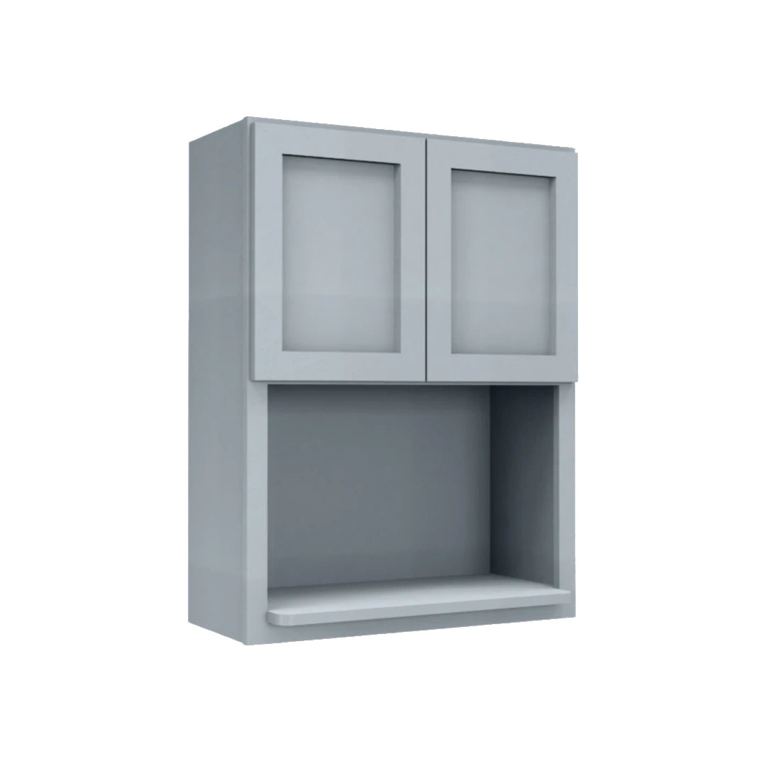 Clearance Gray Shaker Microwave Wall Open Shelf Cabinet