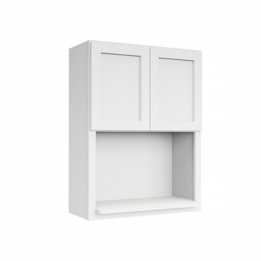 White Shaker Microwave Wall Open Shelf Cabinet