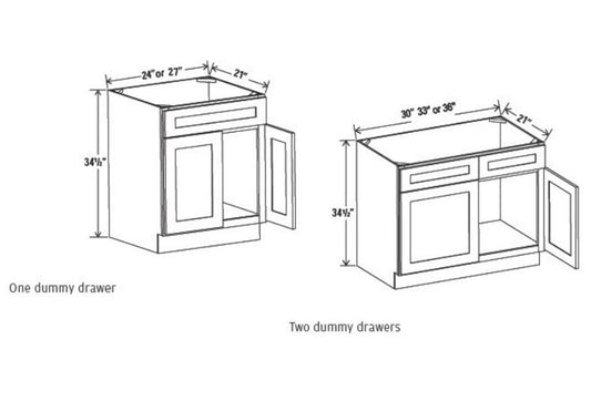 Dove White Slim Shaker Vanity Sink Base Cabinet 24" - 36"