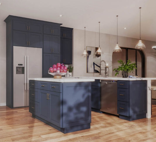 Navy Blue Shaker Sink Base cabinets 27" - 42"