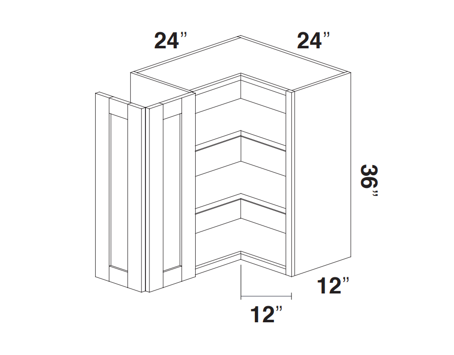 White Slim Shaker Wall Pie Cut Corner Cabinet