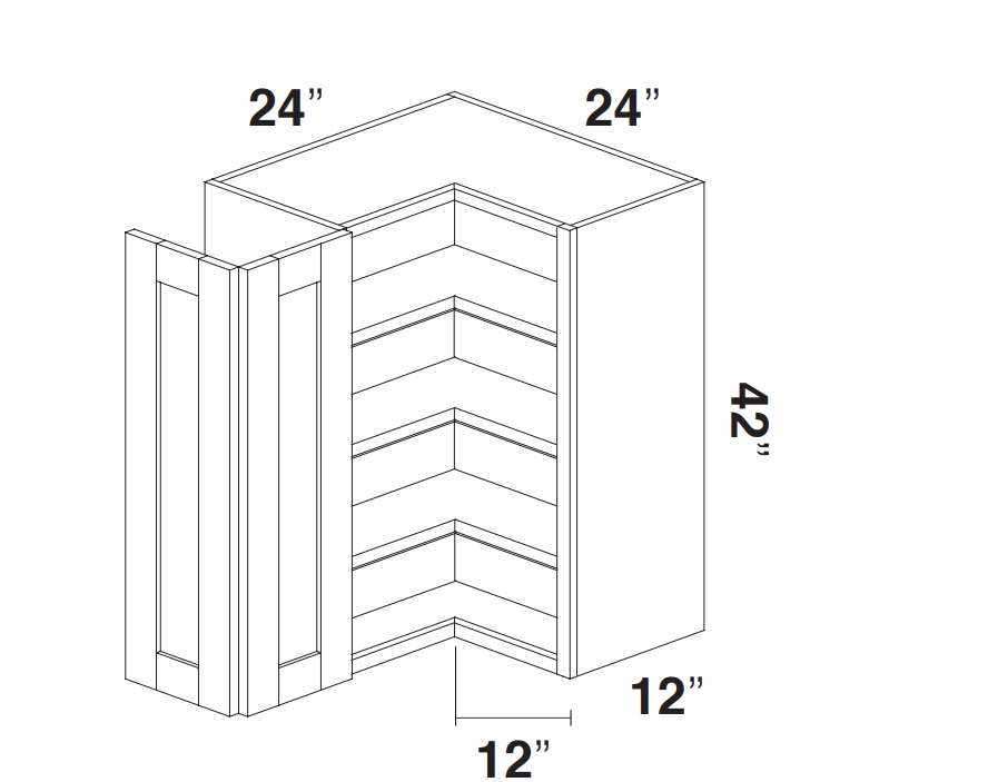 White Slim Shaker Wall Pie Cut Corner Cabinet