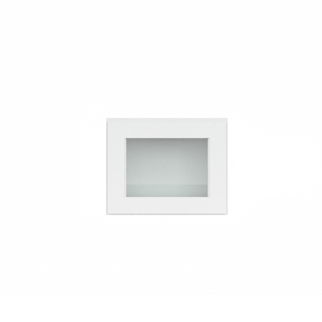 Clearance White Shaker Wall Cabinets With Glass Doors - 12" Tall