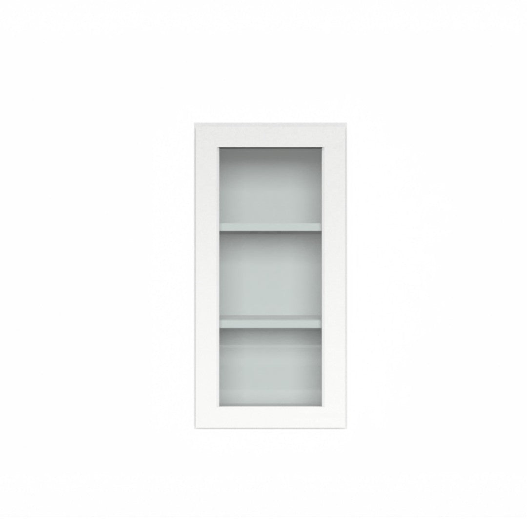 Clearance White Shaker Wall Cabinets With Glass - 30" Tall