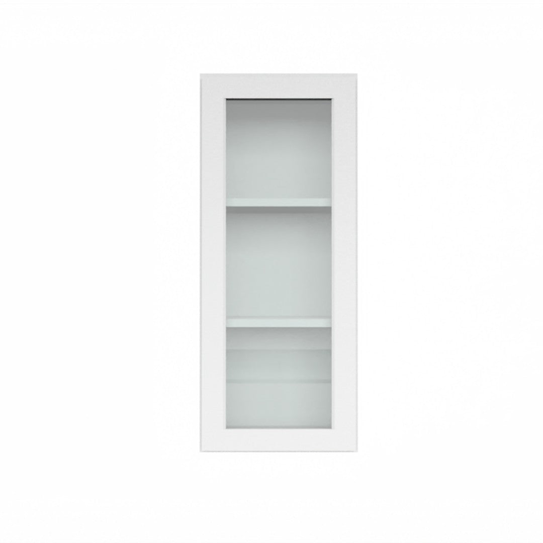 Clearance White Shaker Wall Cabinets With Glass - 36" Tall