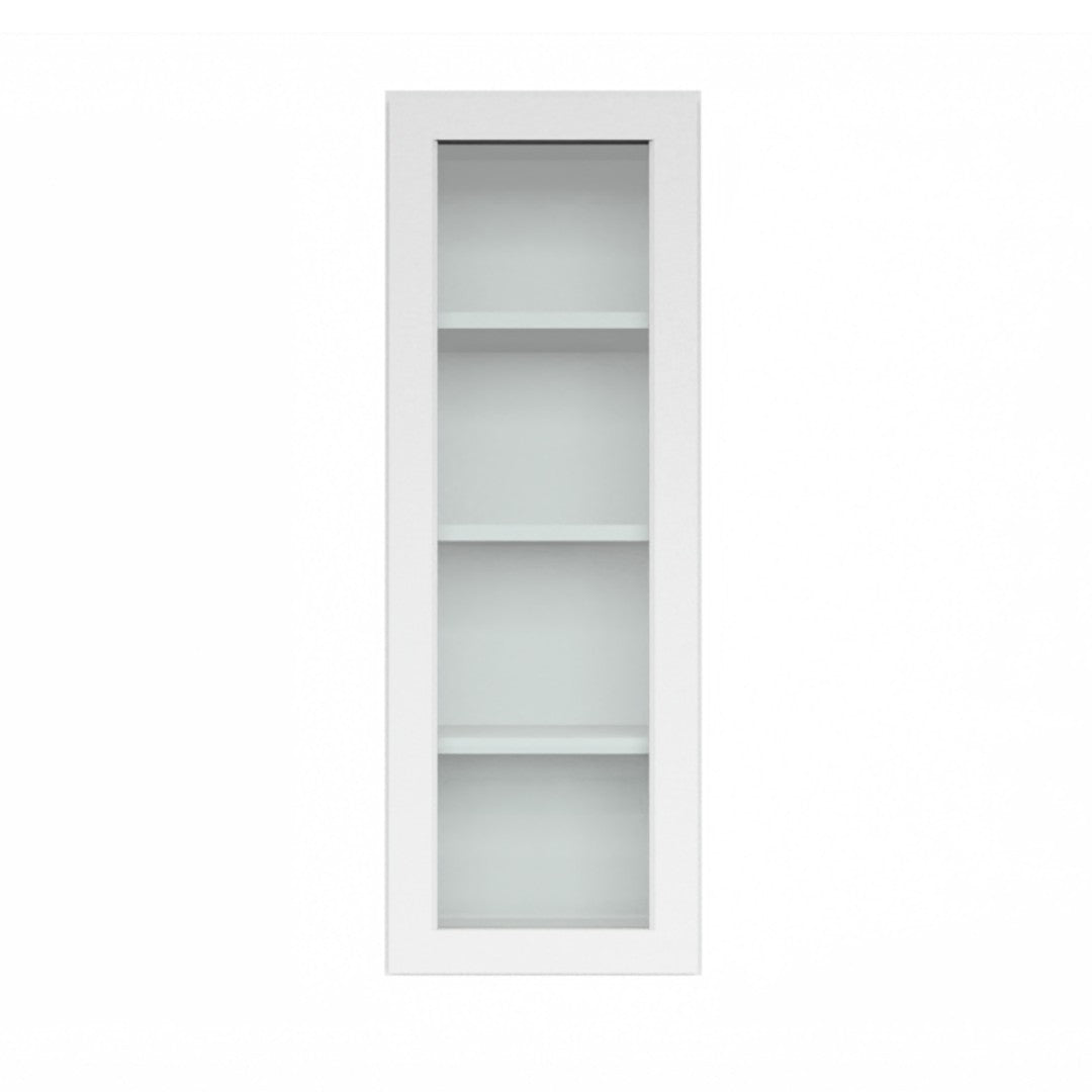 Clearance White Shaker Wall Cabinets With Glass - 42" Tall