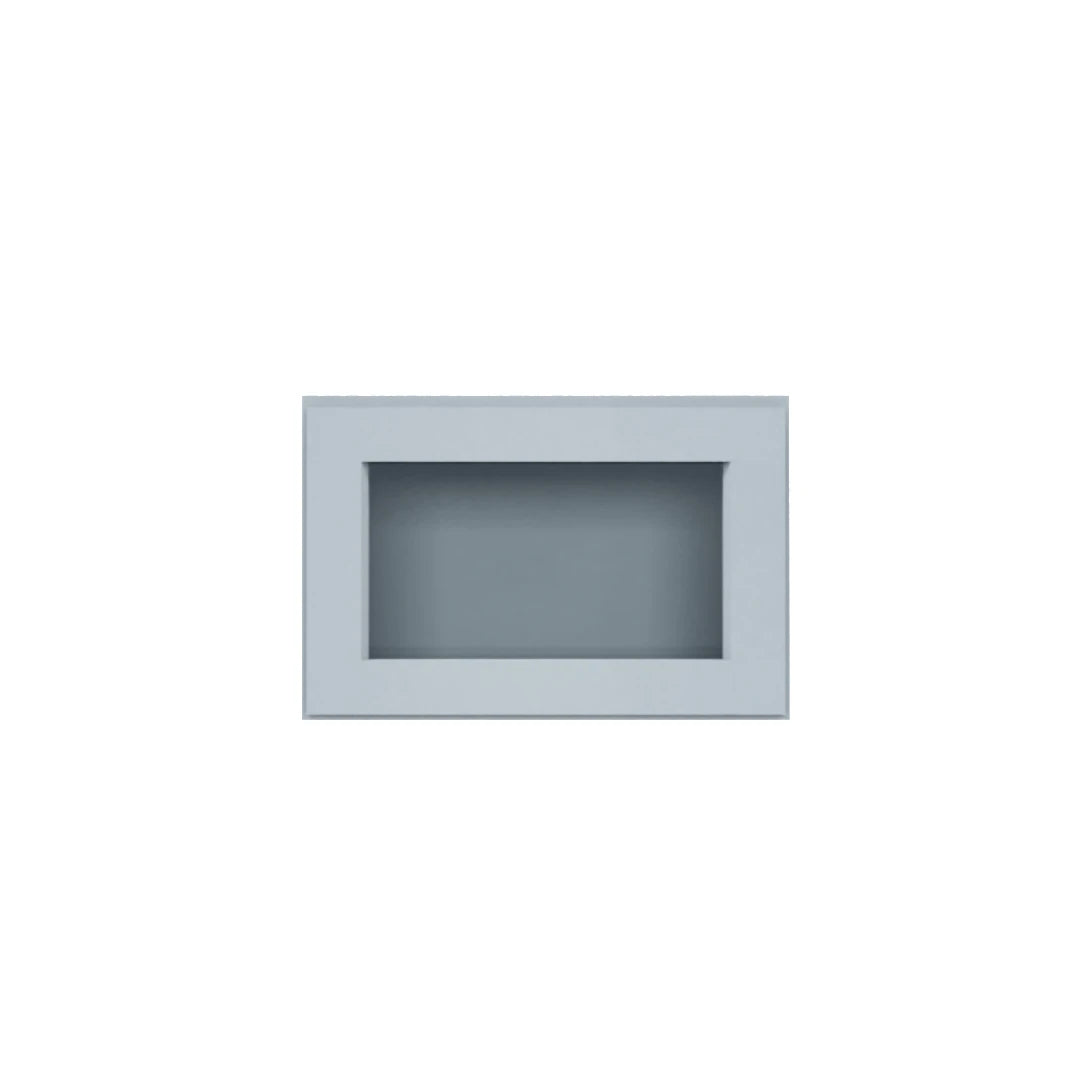 Clearance Gray Shaker Wall Cabinets With Glass Doors - 12" Tall
