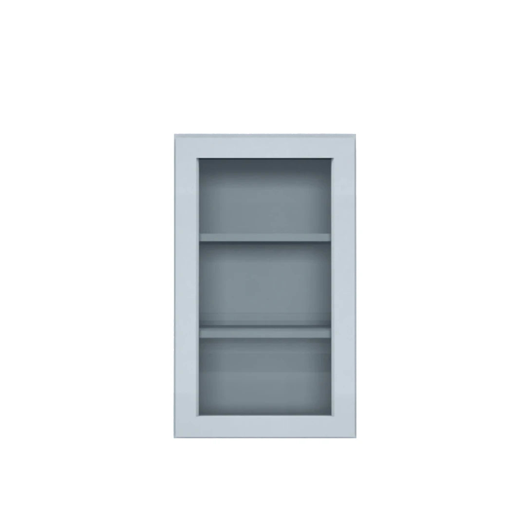 Clearance Gray Shaker Wall Cabinets With Glass - 30" Tall