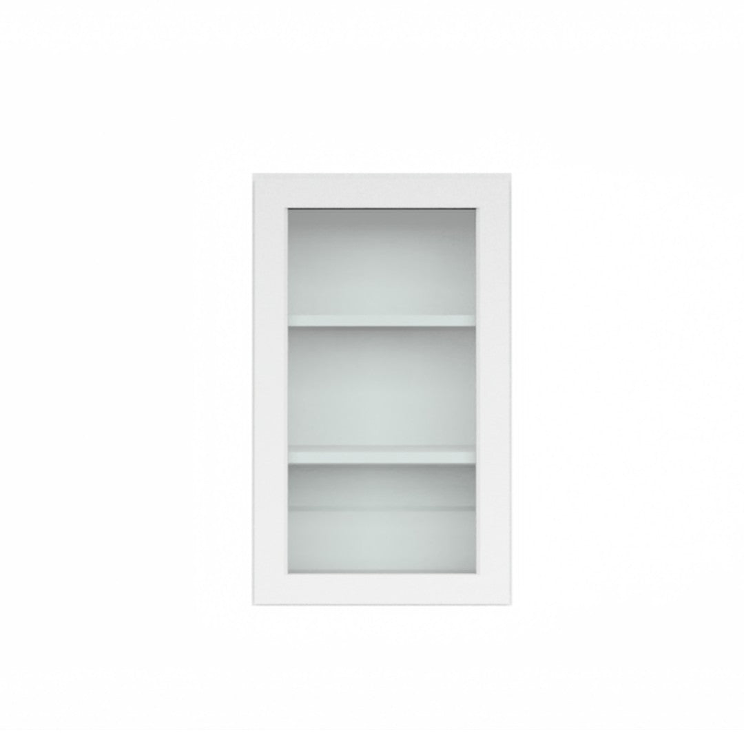 Clearance White Shaker Wall Cabinets With Glass - 30" Tall