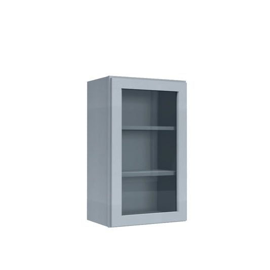 Clearance Gray Shaker Wall Cabinets With Glass - 30" Tall