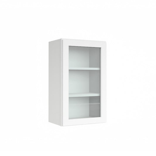 Clearance White Shaker Wall Cabinets With Glass - 30" Tall