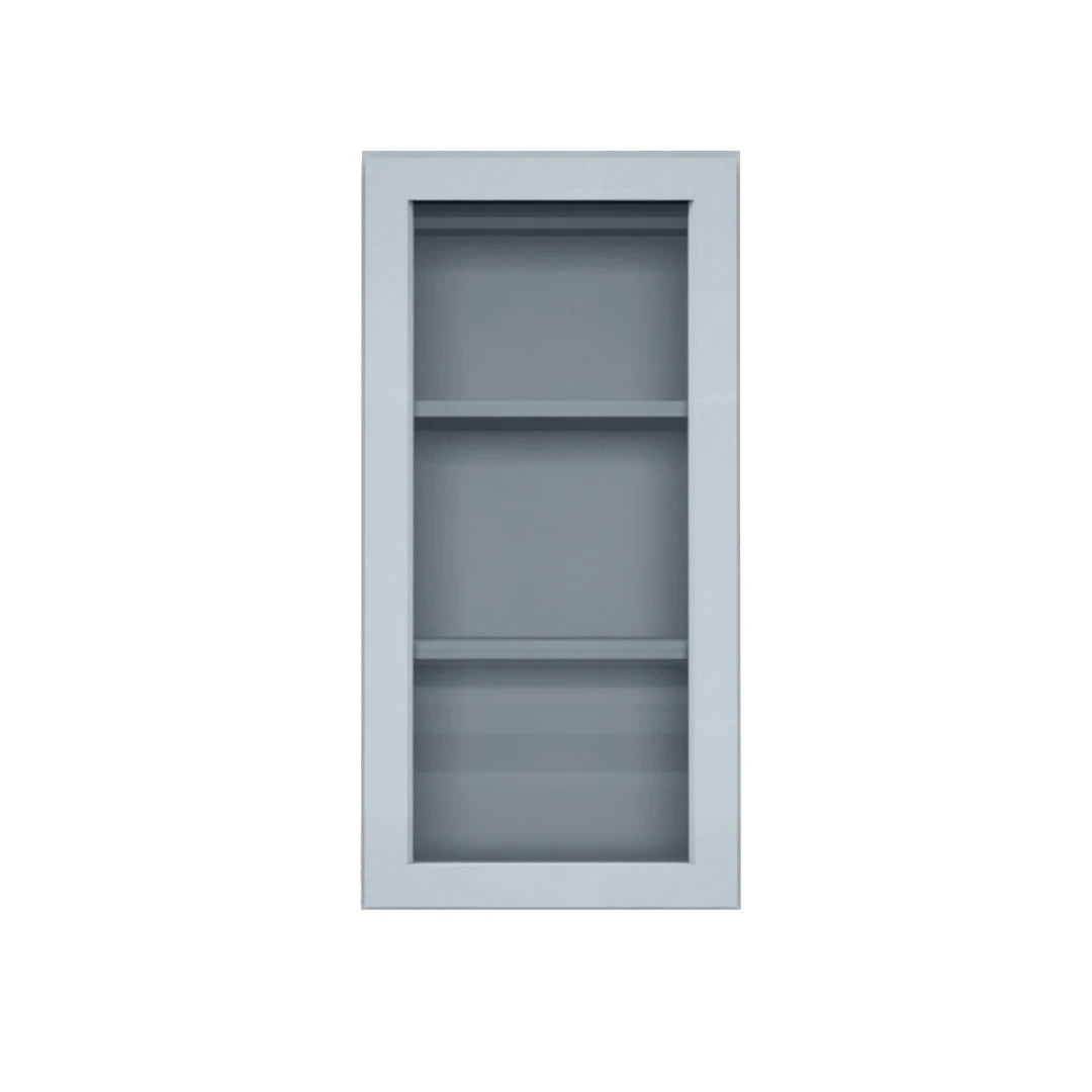 Clearance Gray Shaker Wall Cabinets With Glass - 36" Tall