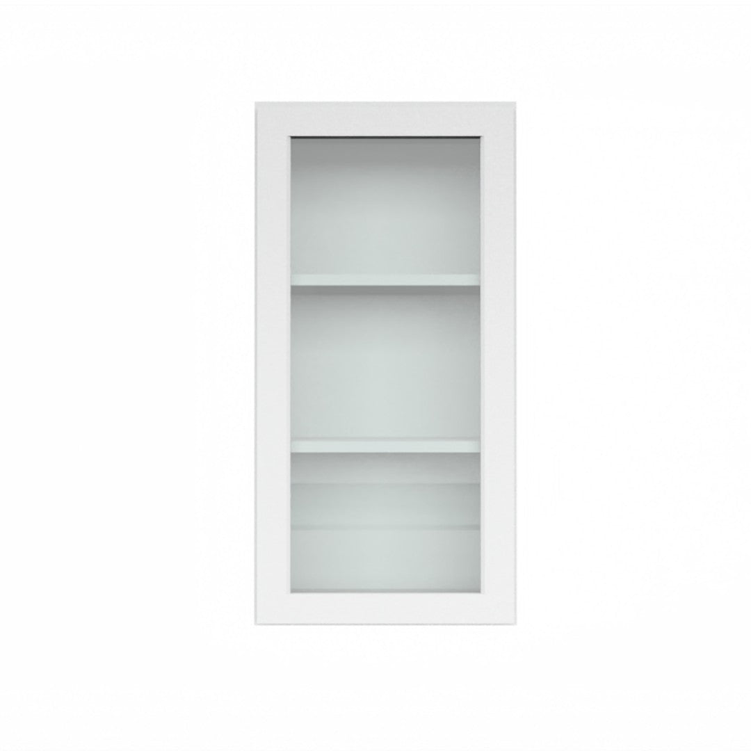 Clearance White Shaker Wall Cabinets With Glass - 36" Tall