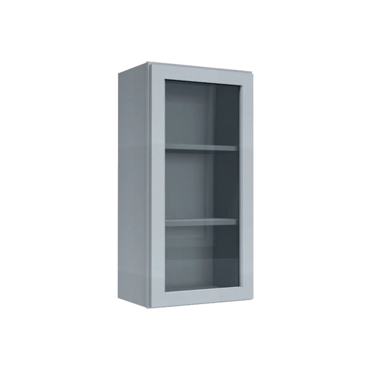 Clearance Gray Shaker Wall Cabinets With Glass - 36" Tall