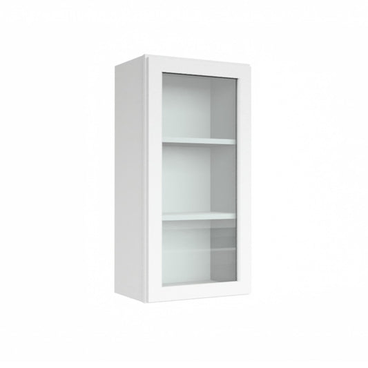 Clearance White Shaker Wall Cabinets With Glass - 36" Tall