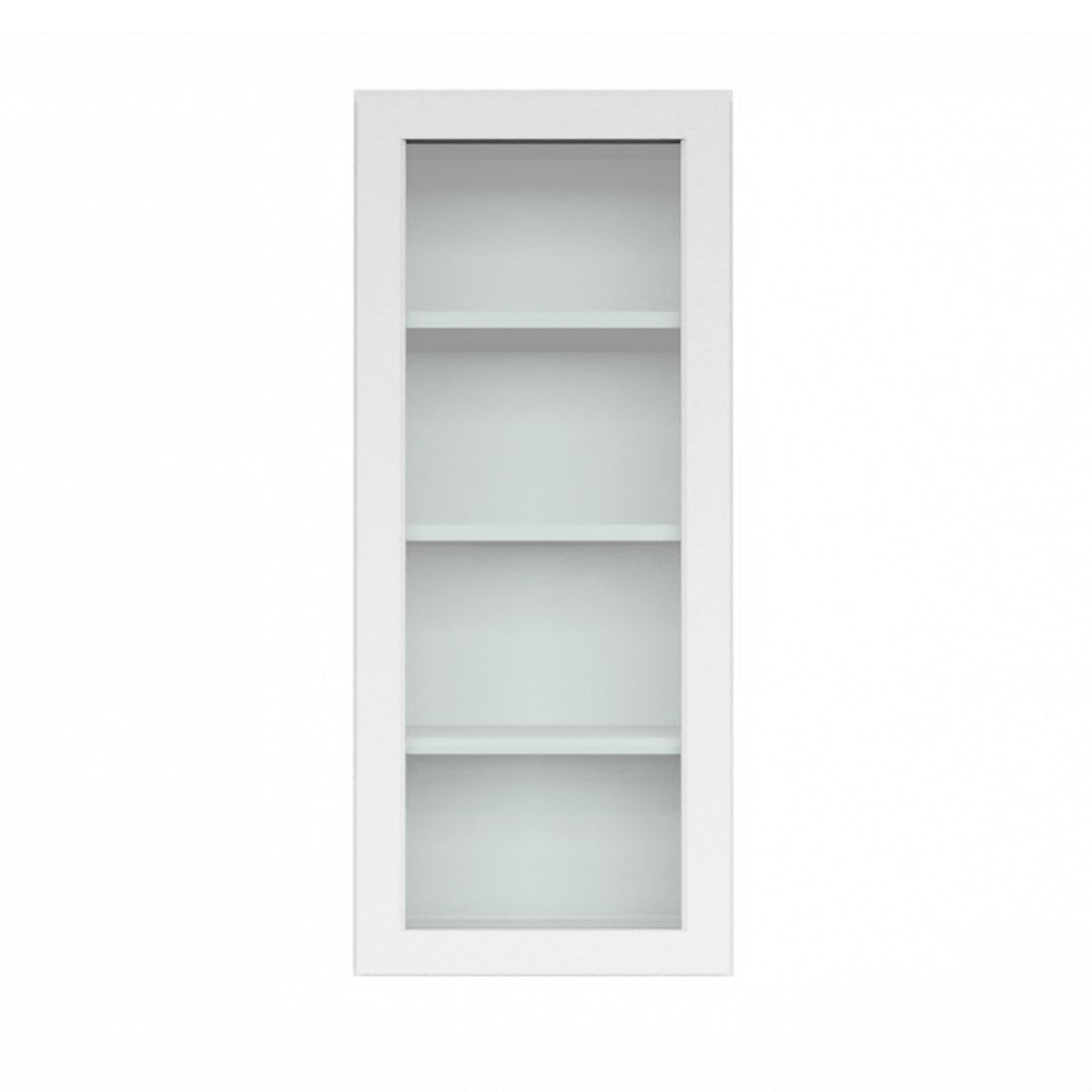 Clearance White Shaker Wall Cabinets With Glass - 42" Tall