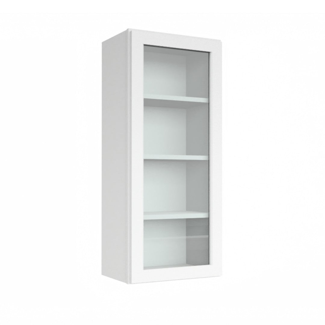 Clearance White Shaker Wall Cabinets With Glass - 42" Tall