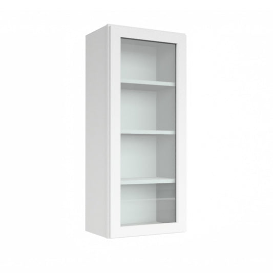 Clearance White Shaker Wall Cabinets With Glass - 42" Tall