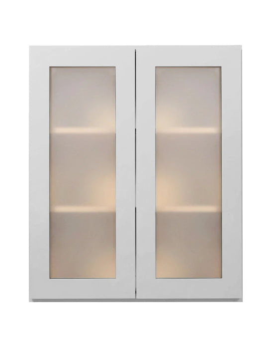 Luna (Light) Gray Shaker Wall Cabinets With Glass - 42" Tall