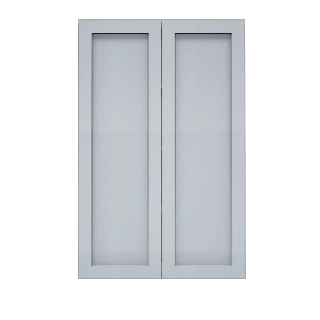 Clearance Gray Shaker Wall Cabinets 42" Tall - Double Door