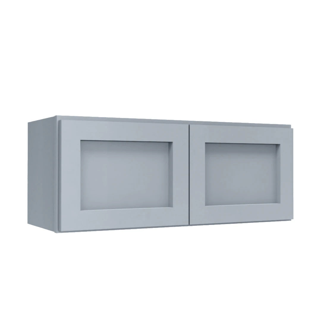 Clearance Gray Shaker Wall Bridge Cabinets - 12" Deep