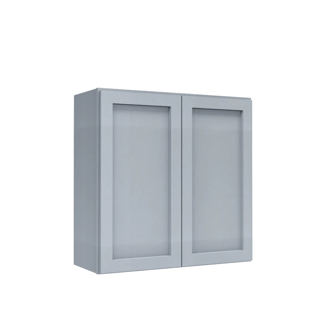 Clearance Gray Shaker Wall Cabinets 30" Tall - Double Door