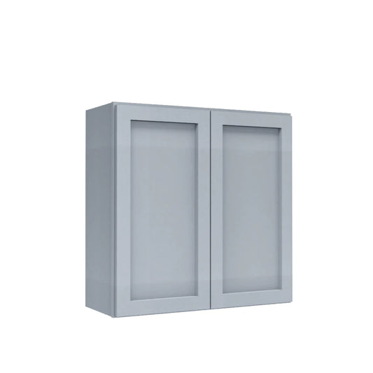 Gray Shaker Wall Cabinets 30" Tall - Double Door